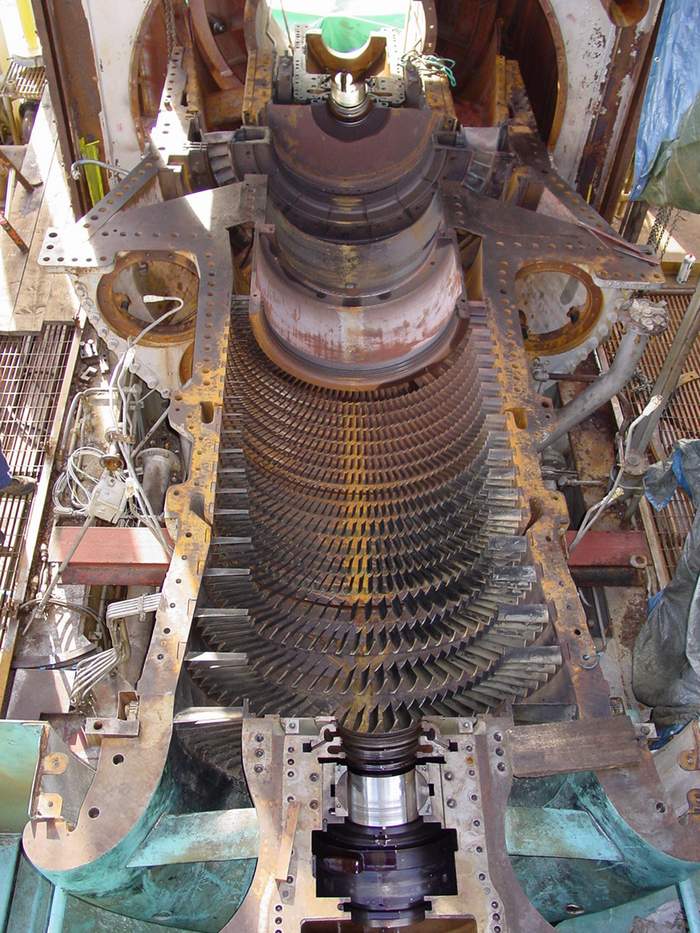 Stator après dépose du rotor turbine